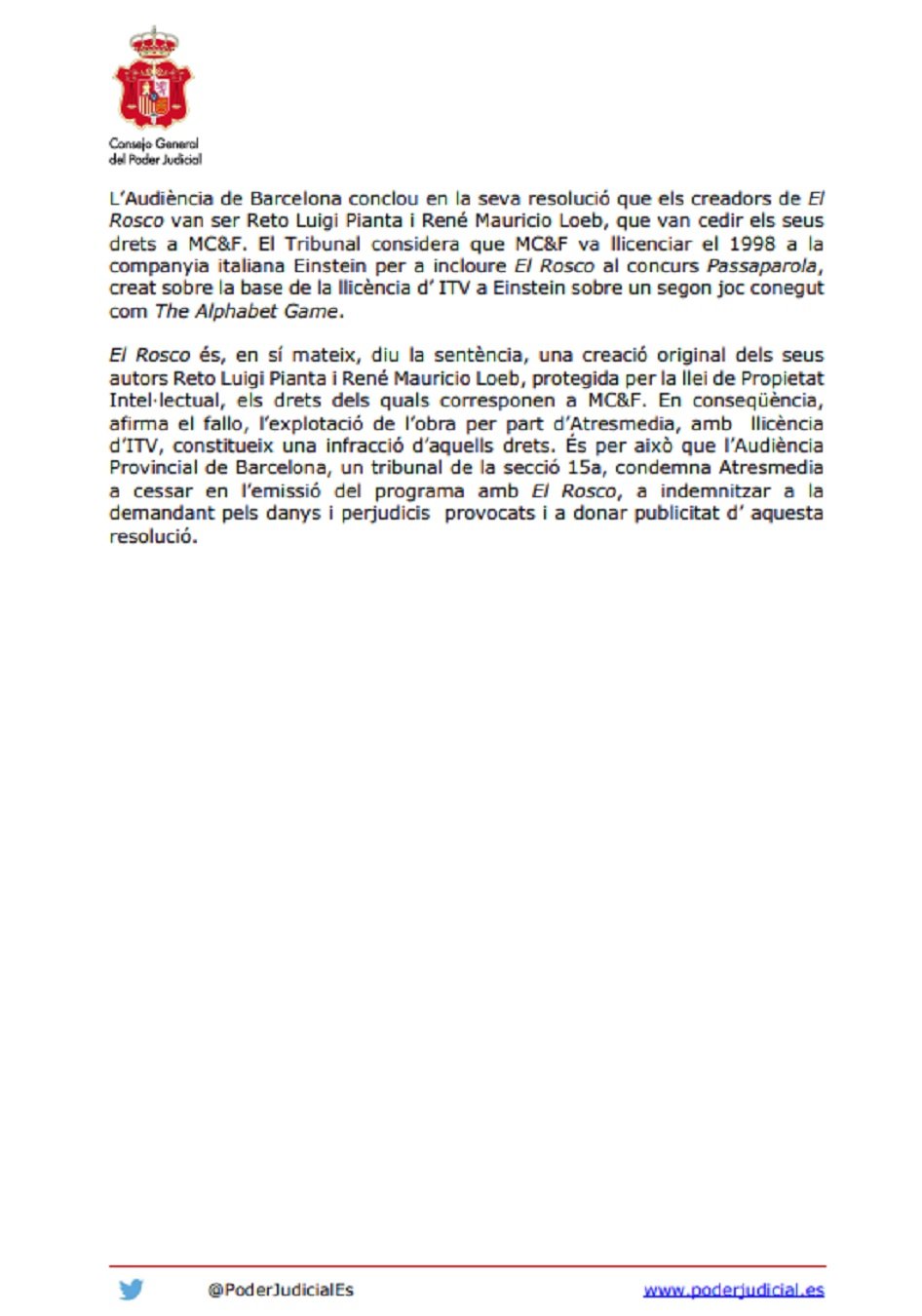 Nota de prensa CGPJ (2) Nota de prensa CGPJ (2)