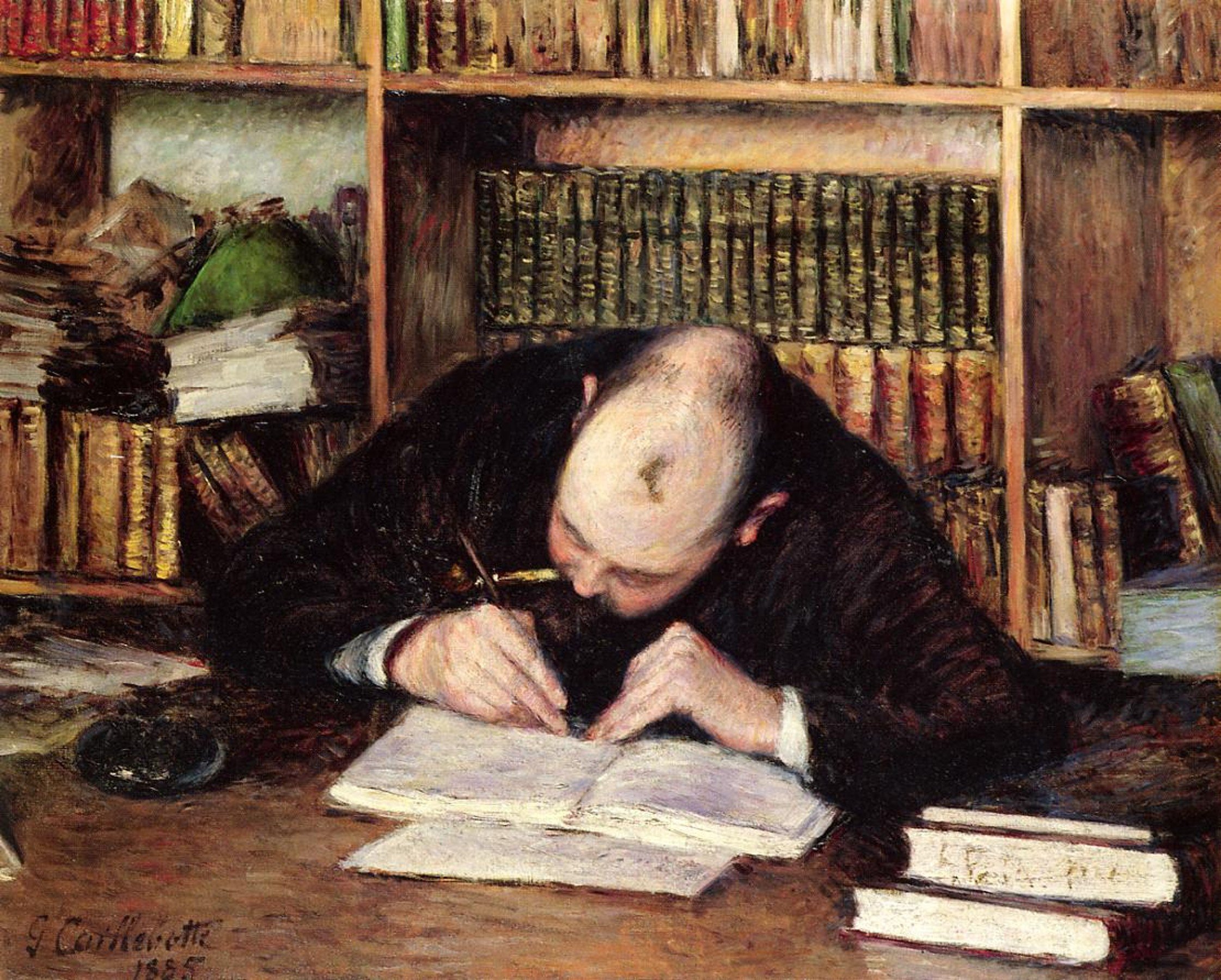 Portrait of a Man Writing in His Study (Caillebotte, 1885)