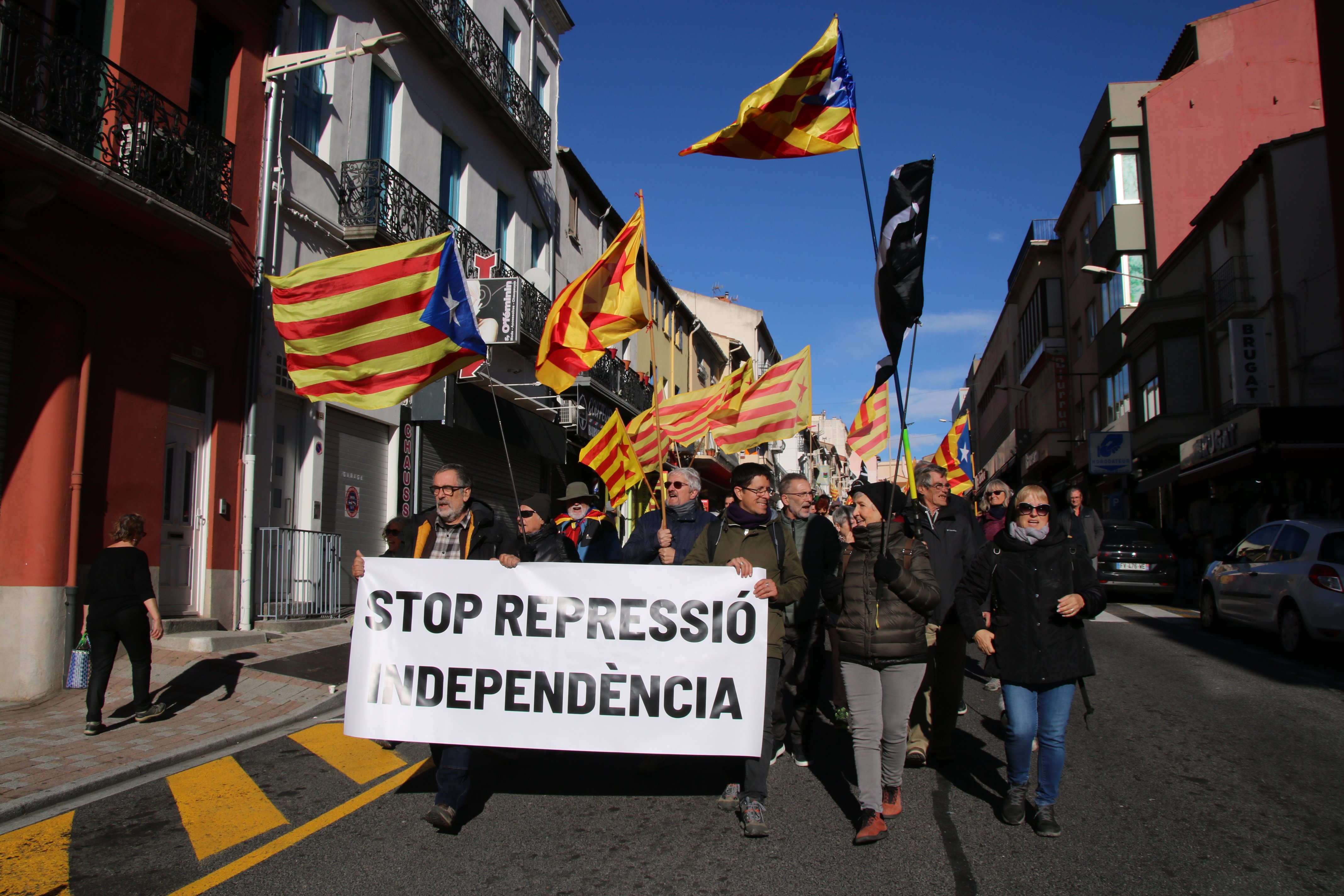 El Pertús-La Jonquera: una marcha conmemora el corte de la autopista en 2019