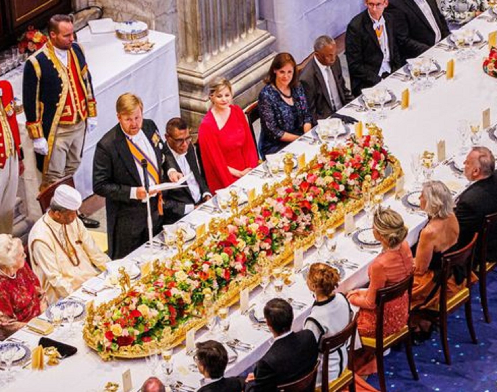 Els reis d'Holanda, en un sopar de gala EFE