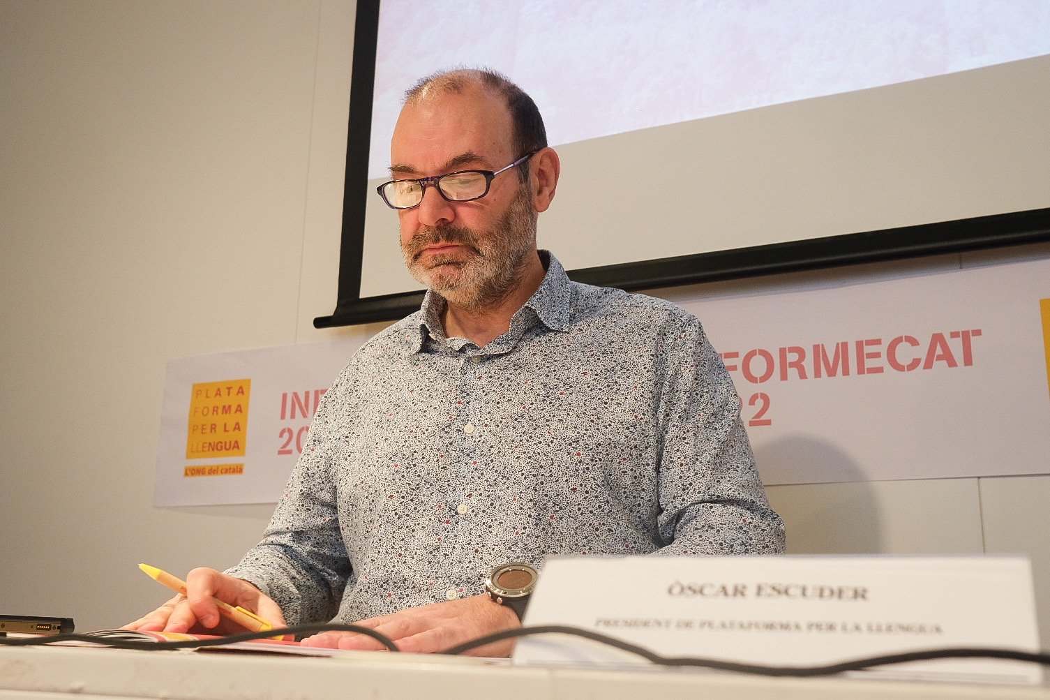 Oscar Escuder president de Plataforma per la Llengua Oscar Escuder president de Plataforma per la Llengua