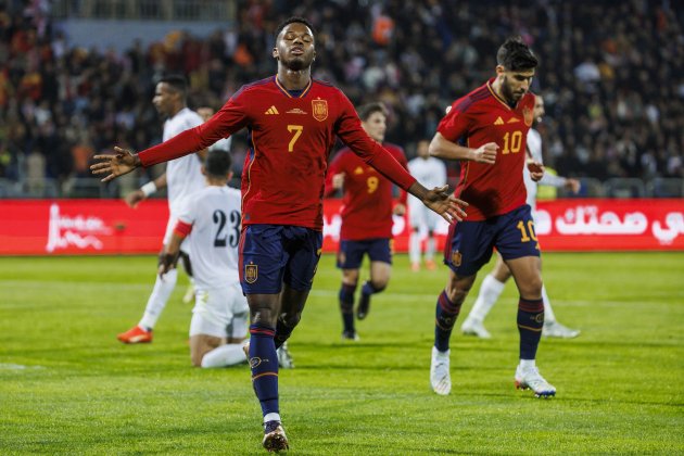 Ansu Fati entrenamiento selección española España la Roja / Foto: RFEF