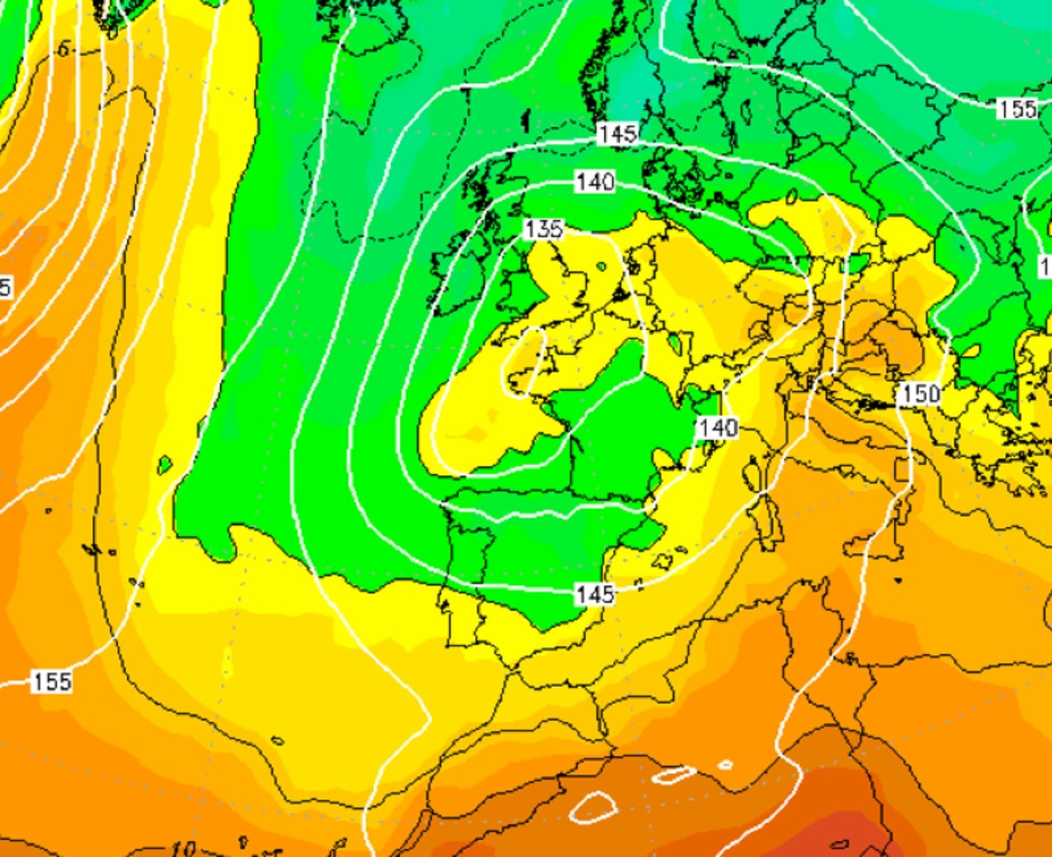 Fuerte bajada de las temperaturas por el puente de la Purísima GFS Wetterzentrale