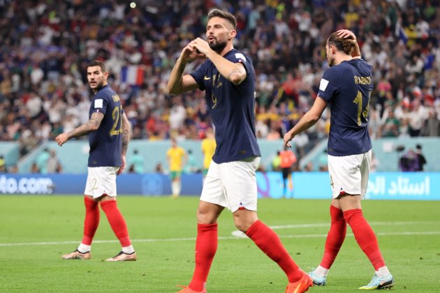 Olivier Giroud celebración gol Francia Australia Mundial Qatar 2022 / Foto: EFE