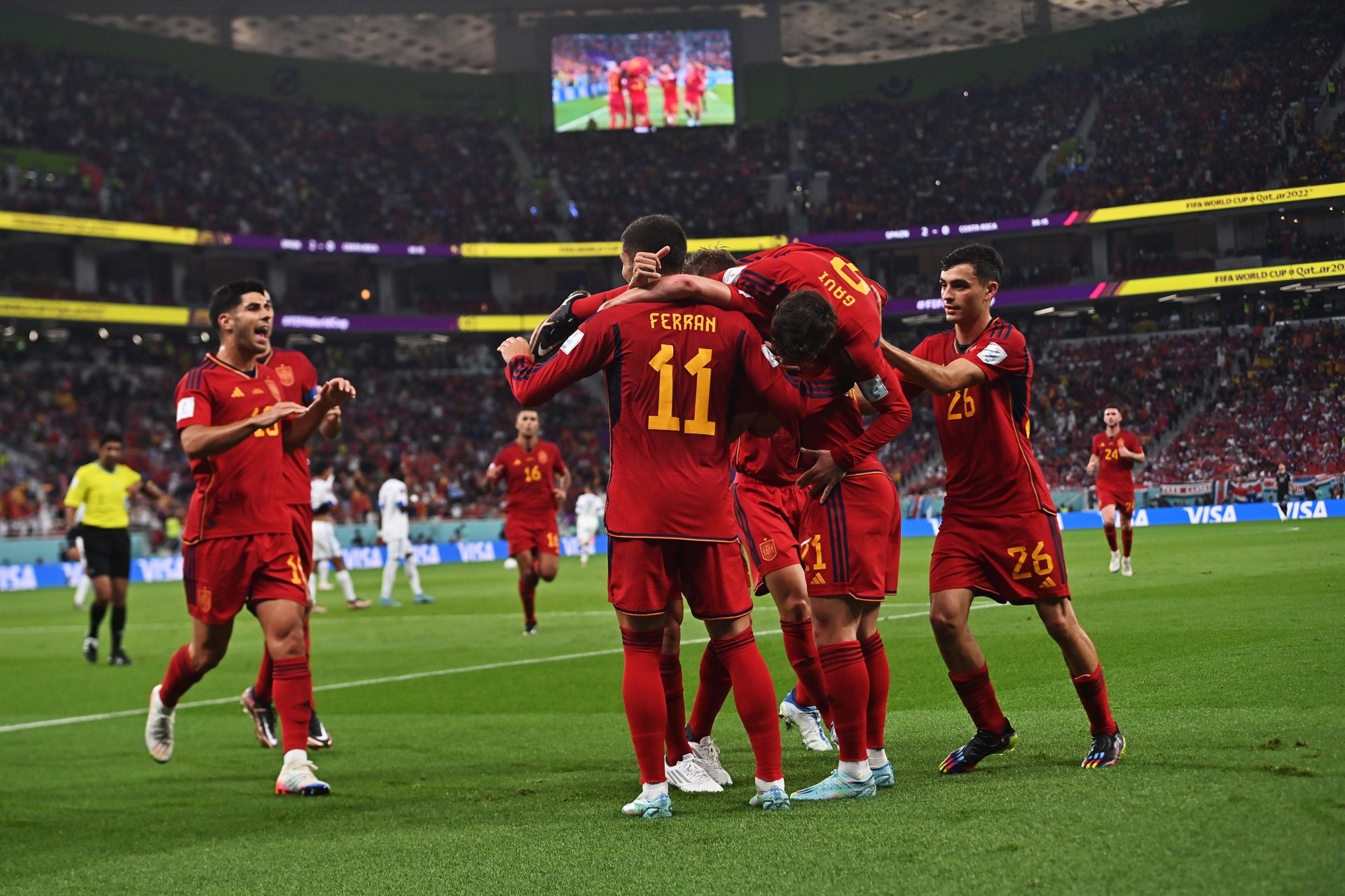 Espanya esclafa Costa Rica (7-0) en la golejada més àmplia de La Roja en un Mundial