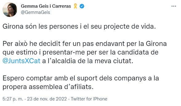 Tuit de Gemma Geis Tuit de Gemma Geis