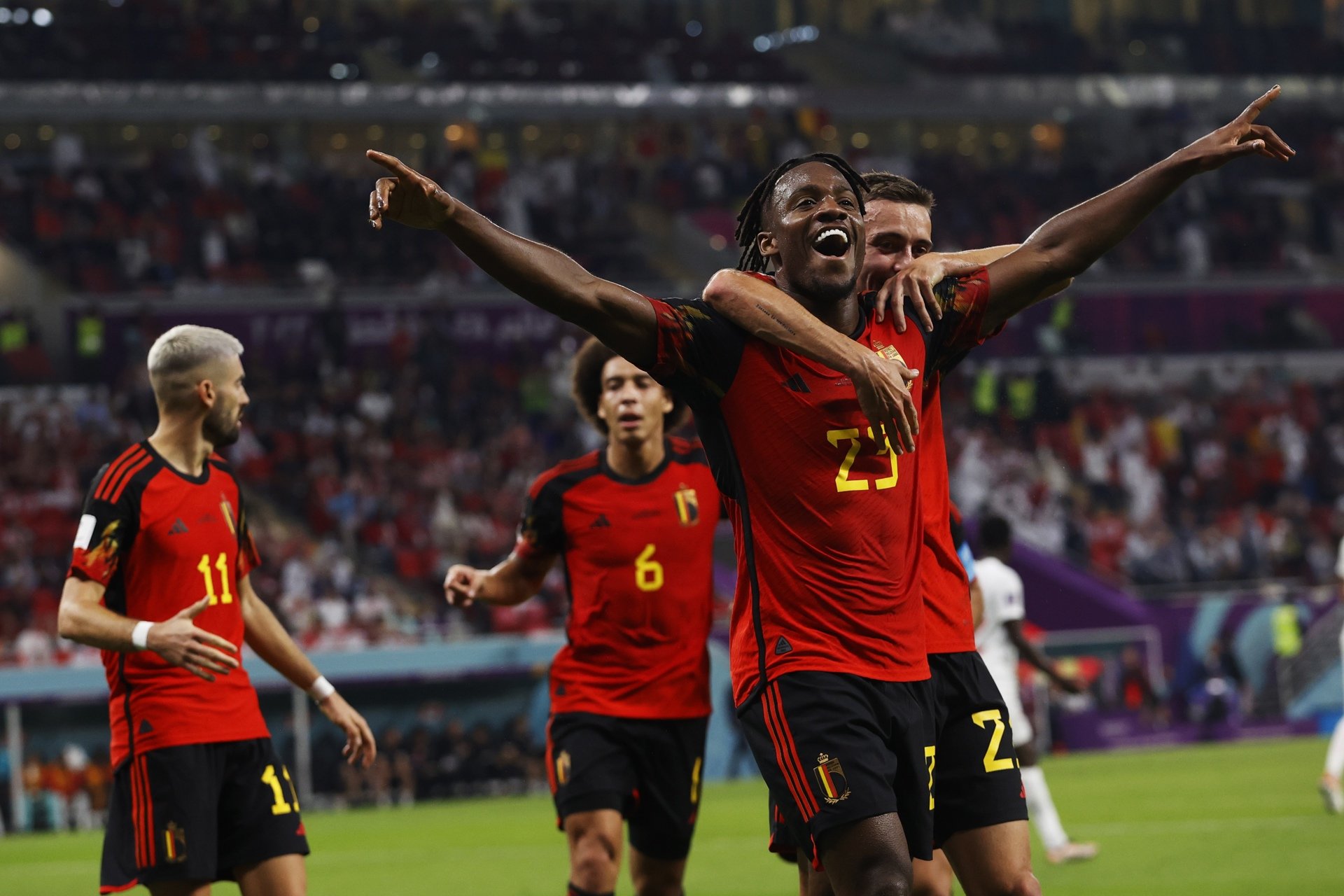 Michy Batshuayi celebra gol Bélgica Mundial Qatar / Foto: EFE