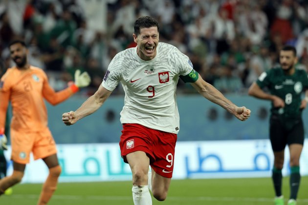 Robert Lewandowski celebración gol Polonia Mundial / Foto: EFE - Ronald Wittek