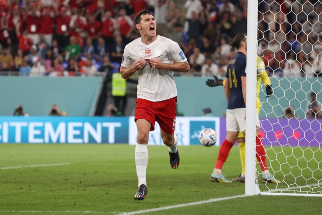 La celebració del gol de Christensen davant de França / Foto: EFE
