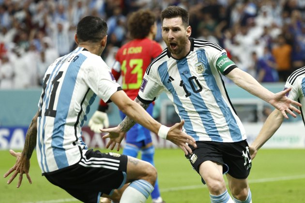 Messi celebrant el gol davant de Mèxic / Foto: EFE