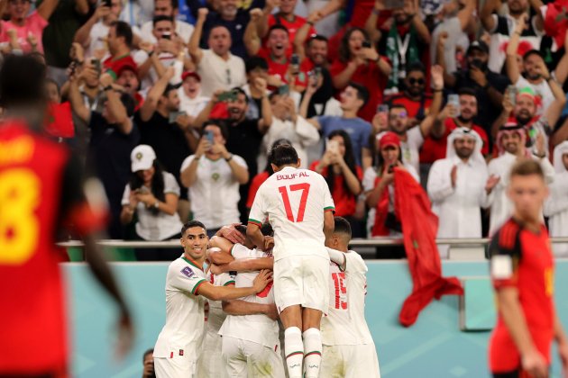Celebracion gol anulado Marruecos