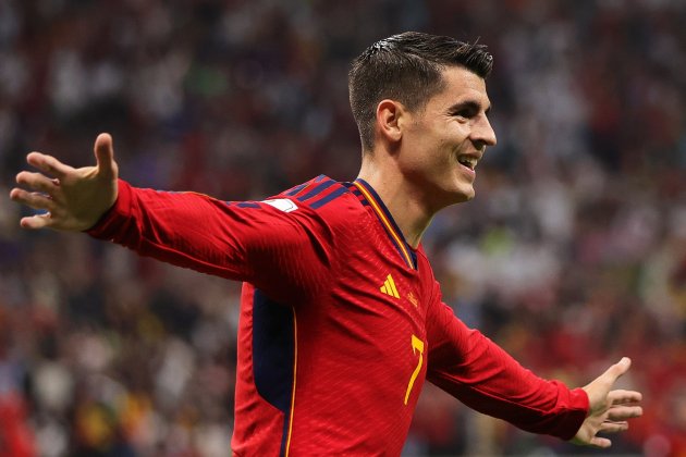 Álvaro Morata celebración gol España Alemania / Foto: EFE