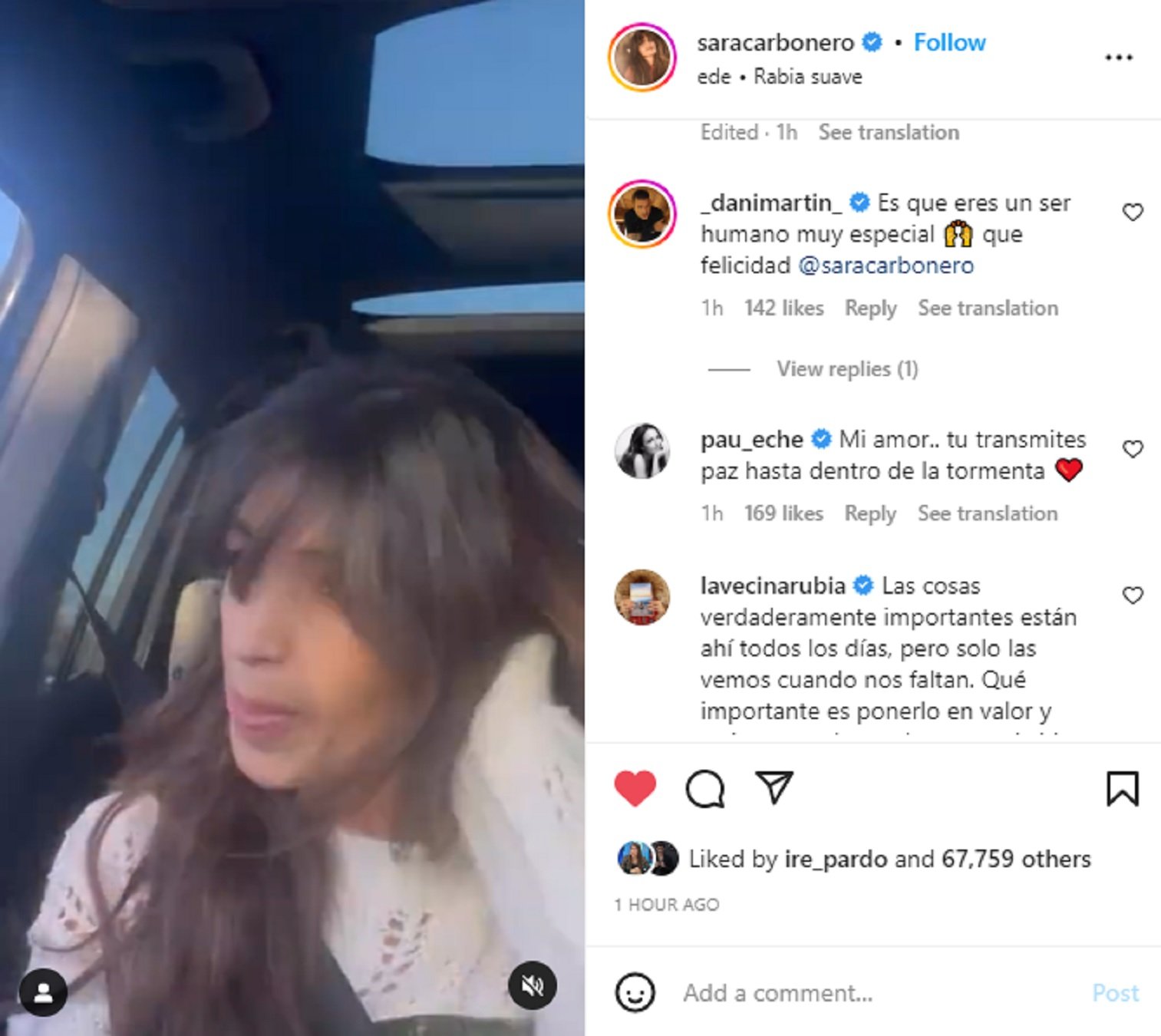 Sara Carbonero, comentaris Instagram