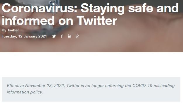 Twitter informacio falsa covid / Captura de pantalla