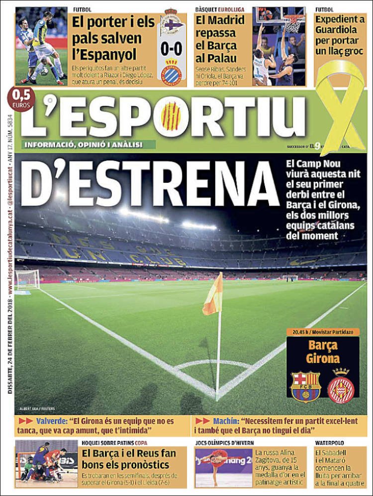 L'Esportiu Portada 24 02 2018 L'Esportiu Portada 24 02 2018