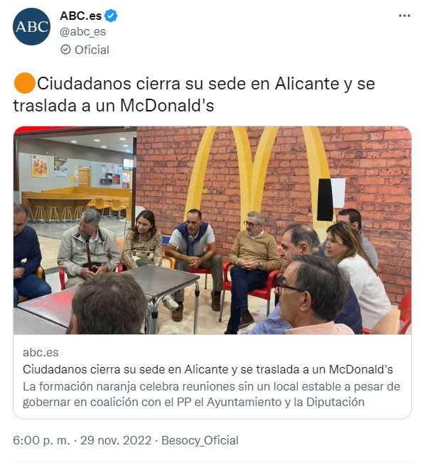 Ciudadanos Alicante en un McDonalds ABC