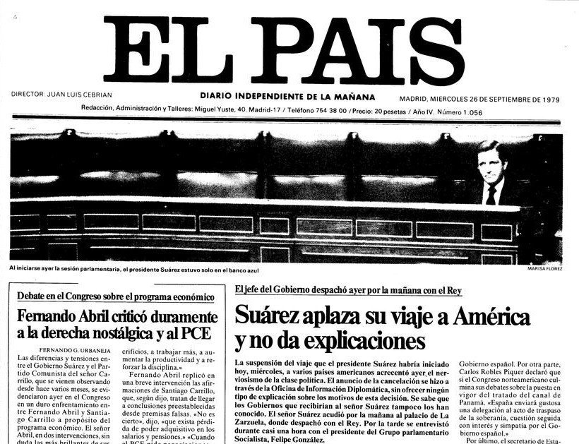 El País, Adolfo Suárez, 26 de septiembre de 1979 El País, Adolfo Suárez, 26 de septiembre de 1979