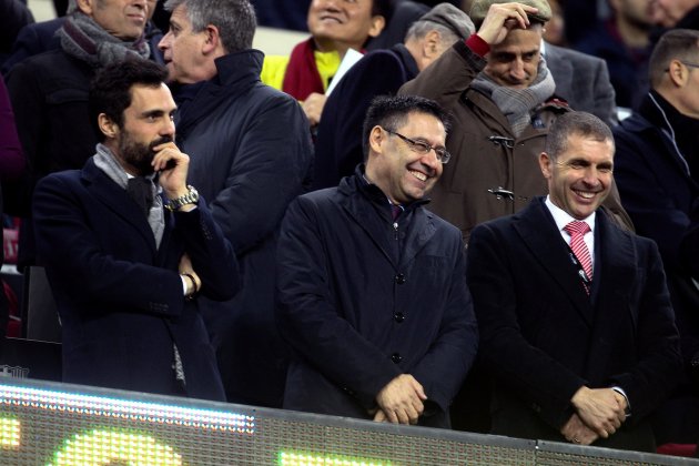 Josep Maria Bartomeu Delfí Hiele a Roger Torrent Camp Nou Barça Girona Efe