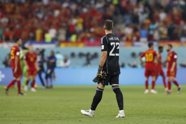 Unai Simón solo serio España Japón Mundial Qatar / Foto: EFE Unai Simón solo serio España Japón Mundial Qatar / Foto: EFE