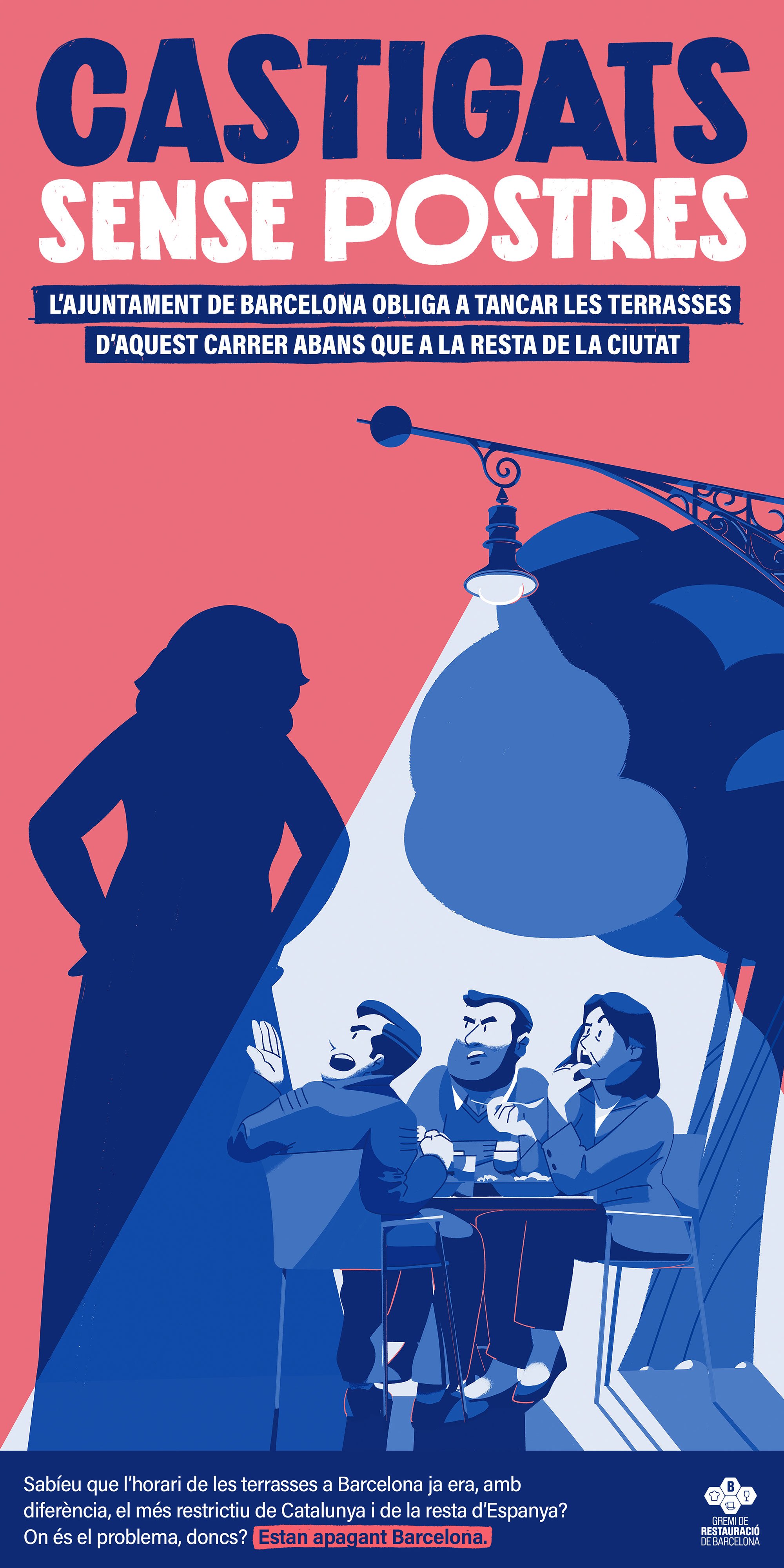 Cartel Castigados sin postres gremio de restauracio