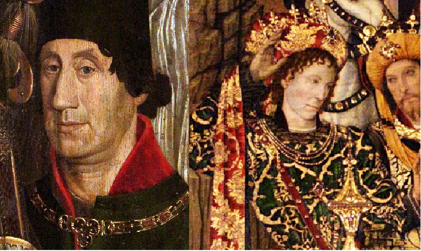 Pere d'Avis y Pere el Conestable espós e hijo de Elisabet. Fuente Museo Nacional de Arte, Lisboa y Capella de Santa Àgata, Barcelona