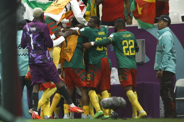 Jugadors Camerun celebrant gol Aboubakar Brasil / Foto: EFE