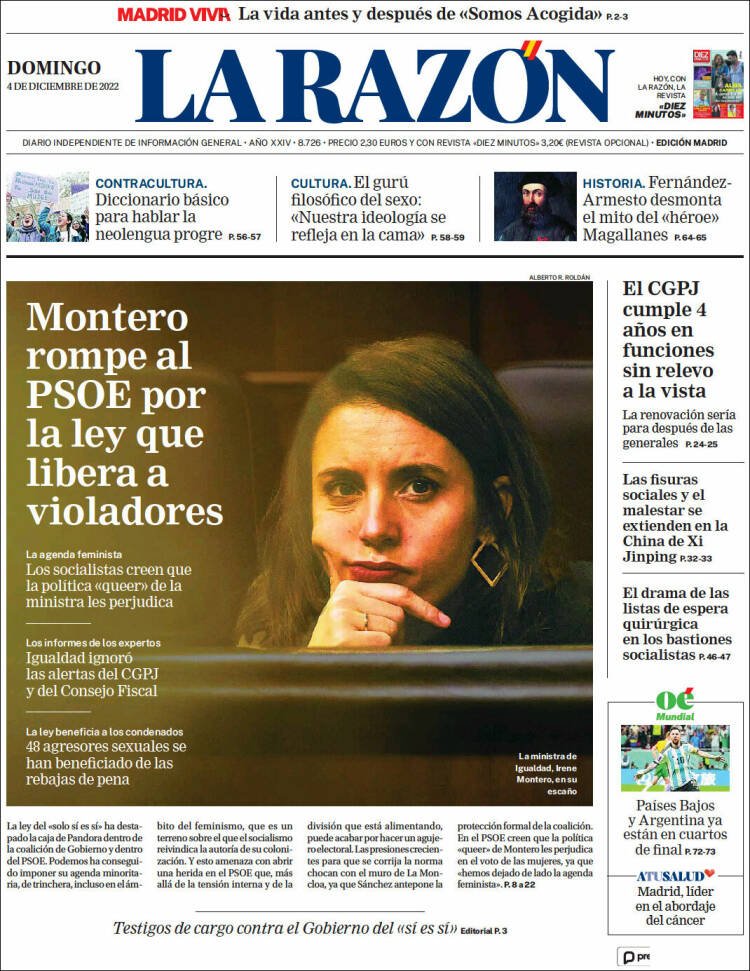 portada la razón 4 desembre 2022 portada la razón 4 desembre 2022
