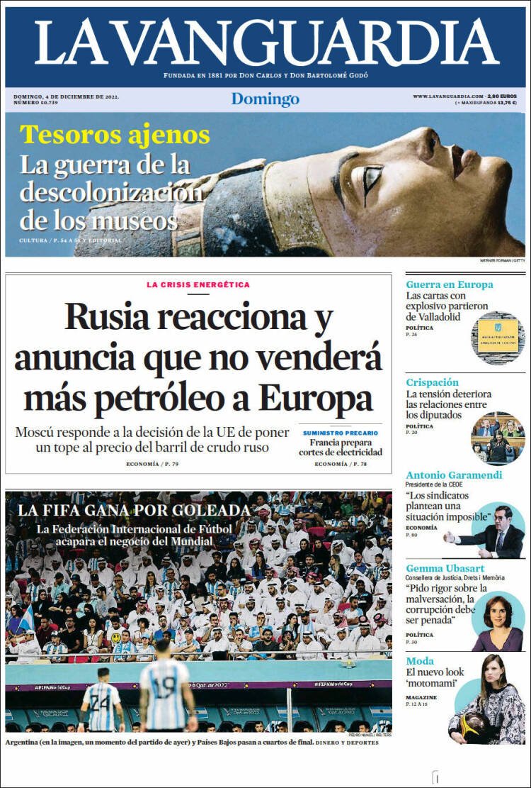 portada la vanguardia 4 desembre 2022 portada la vanguardia 4 desembre 2022