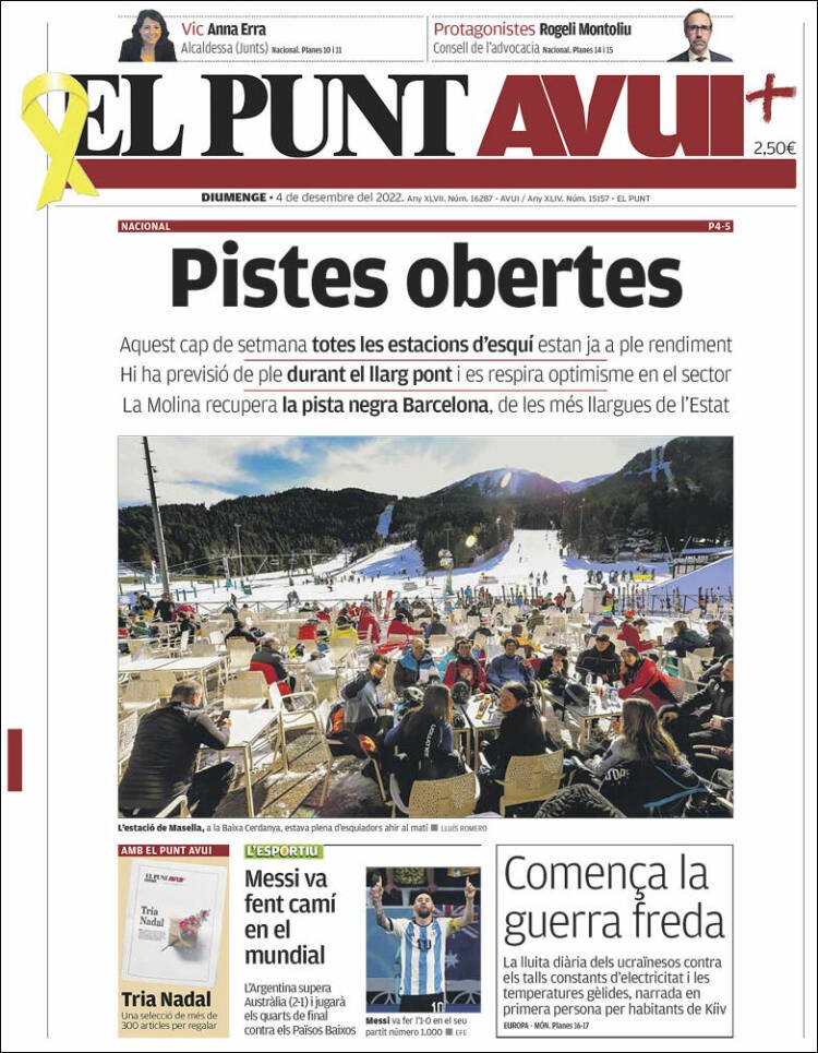 portada el punt avui 4 desembre 2022 portada el punt avui 4 desembre 2022