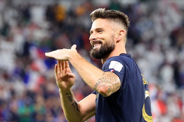 Olivier Giroud celebración gol Francia Polonia / Foto: EFE