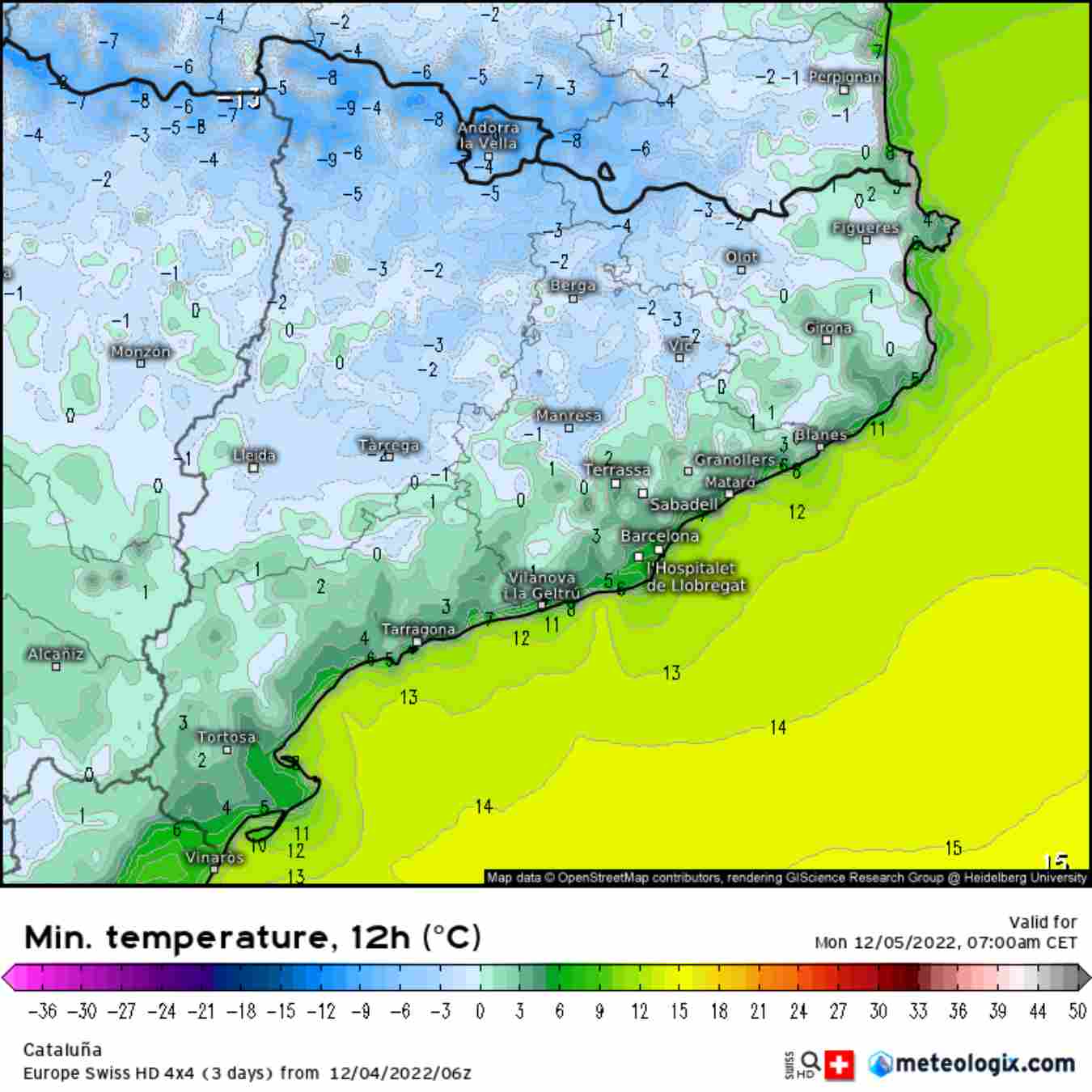 Quasi tota Catalunya quedarà per sota dels 0ºC el matí de dilluns / Europe Swiss HD 4x4