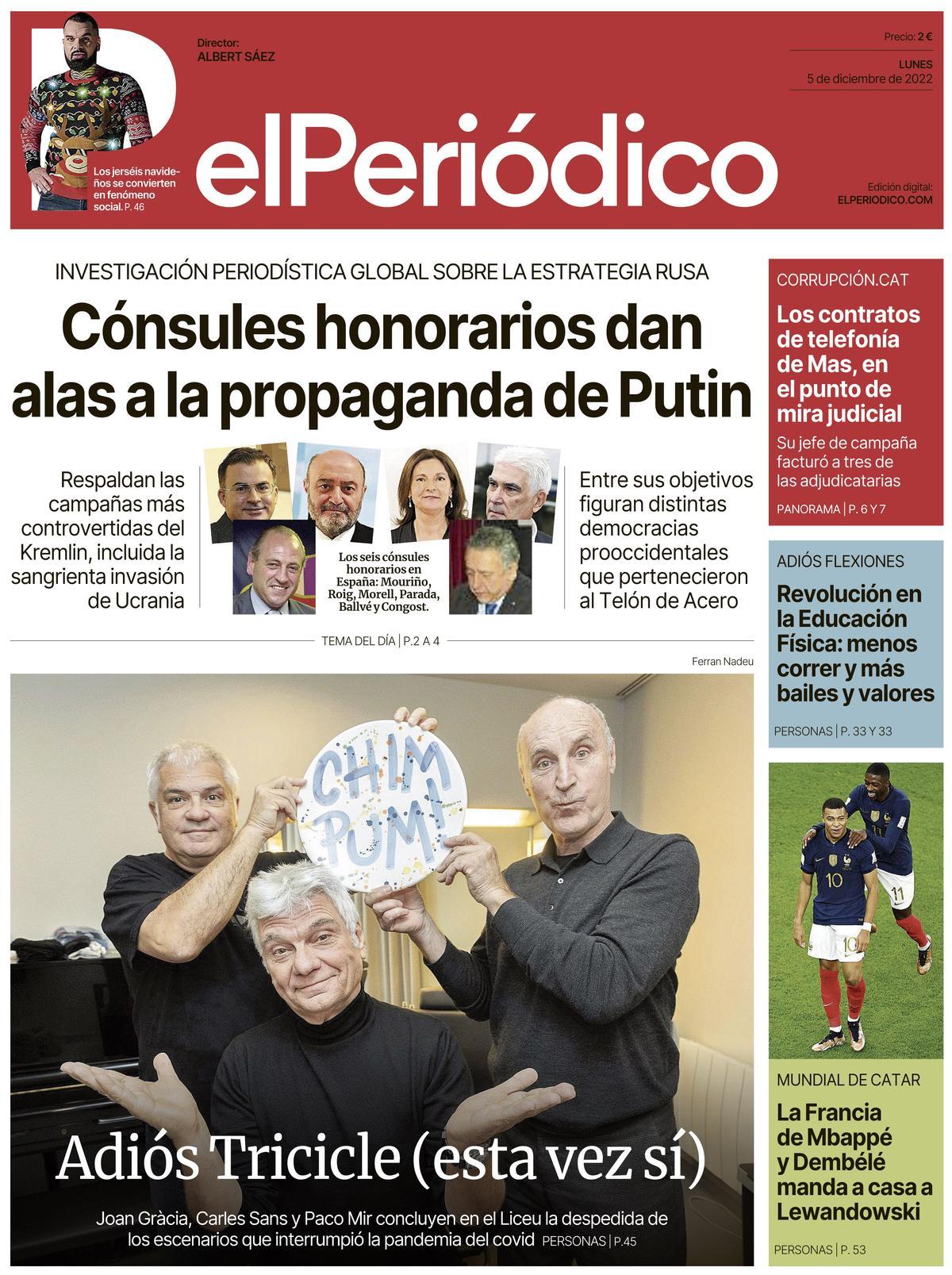 portada elperiodico 5 desembre 2022 portada elperiodico 5 desembre 2022