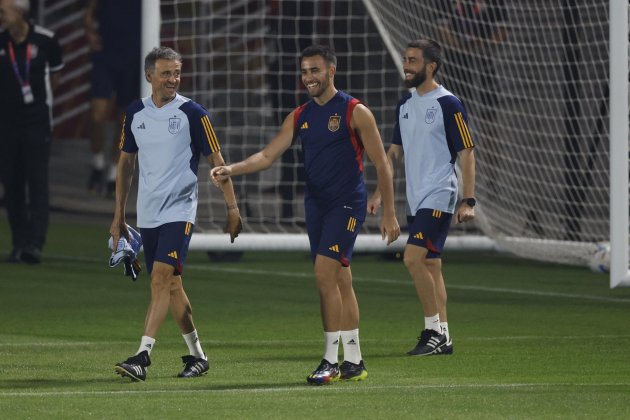 Eric Garcia Luis Enrique entrenament selecció espanyola Mundial Qatar / Foto: EFE