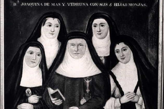 Fundación de las Vedrunes, maestras pioneras de las niñas de clase humilde. Grabado de uno de los primeros equipos docentes de Mas Escorial. Fuente Wikipedia