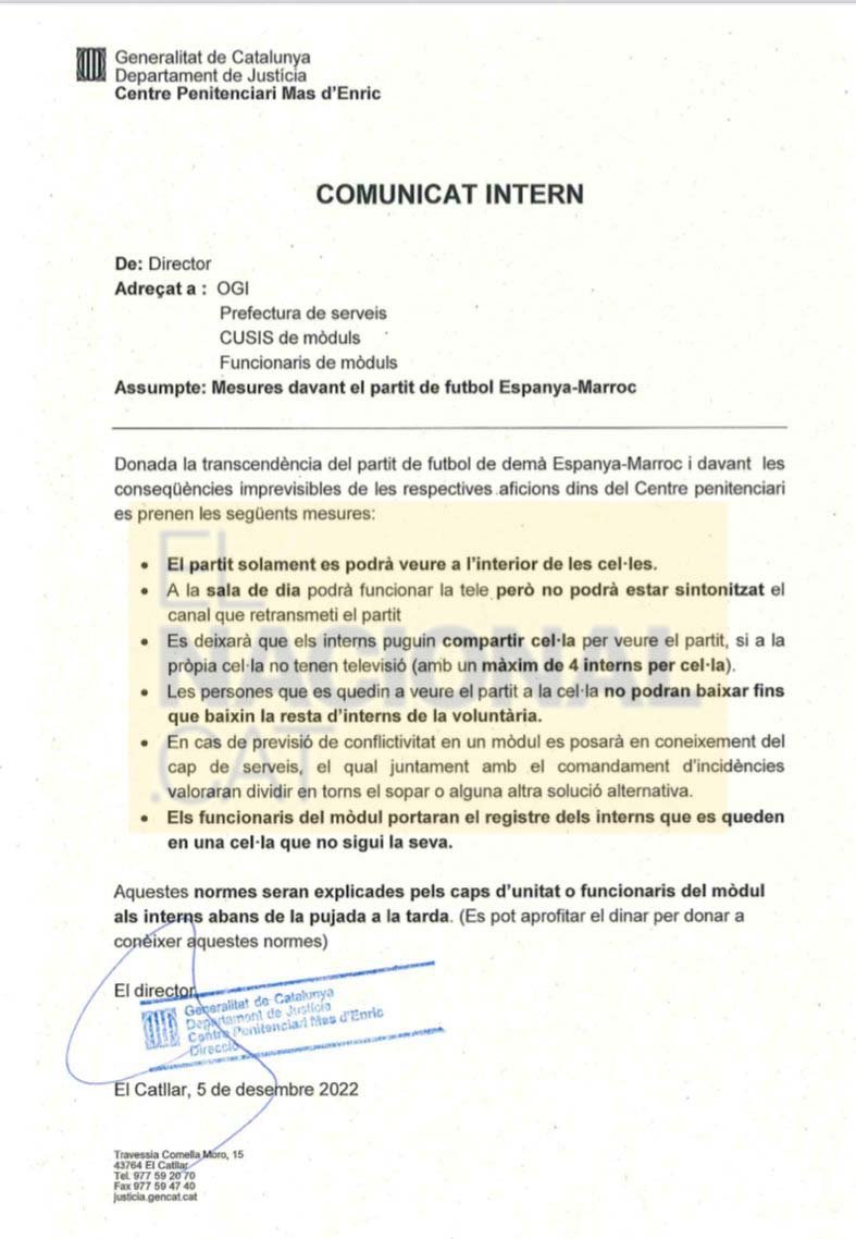 Carta Preso Masd'Enric Carta Preso Masd'Enric