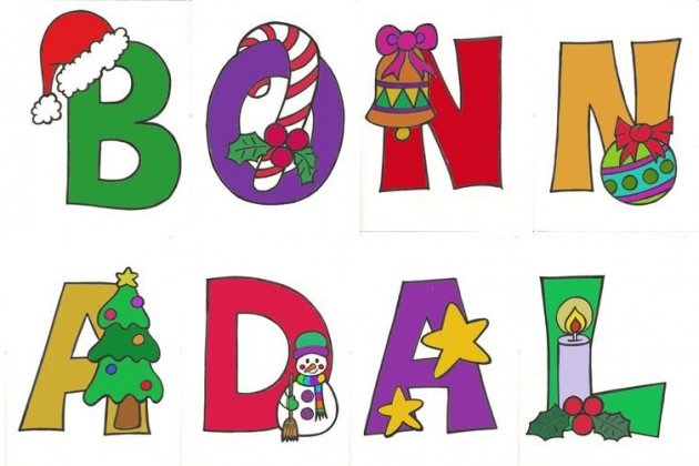 dibujos navidad pintar imprimir letras