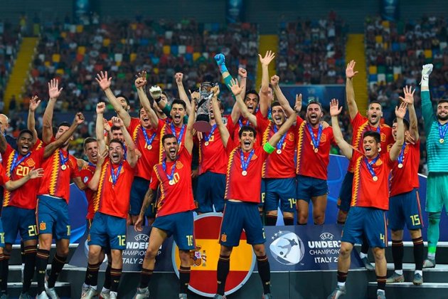 España sub21 celebrando el título conseguido en 2019 / Foto: RFEF