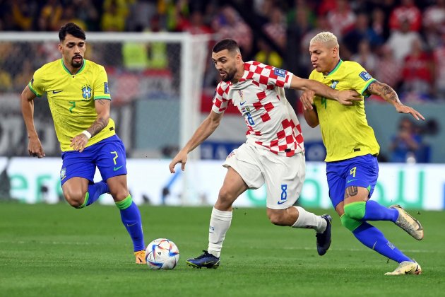 Kovacic Richarlison Paquetá Croacia Brasil Mundial Qatar / Foto: EFE