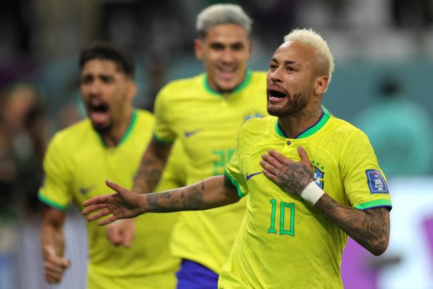 Neymar celebra gol Croacia Brasil Mundial Qatar / Foto: EFE