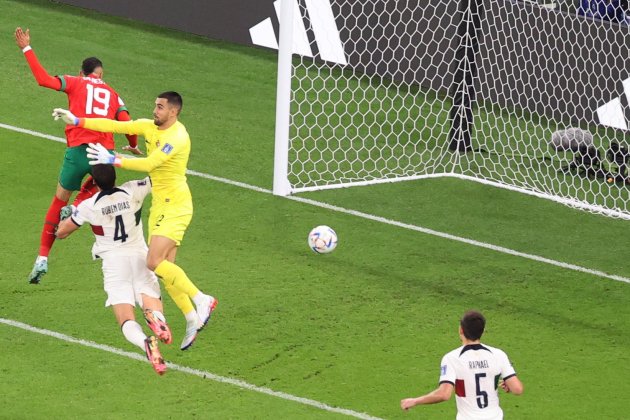 Diogo Costa uvas En Nesyri gol Marruecos Portugal / Foto: EFE
