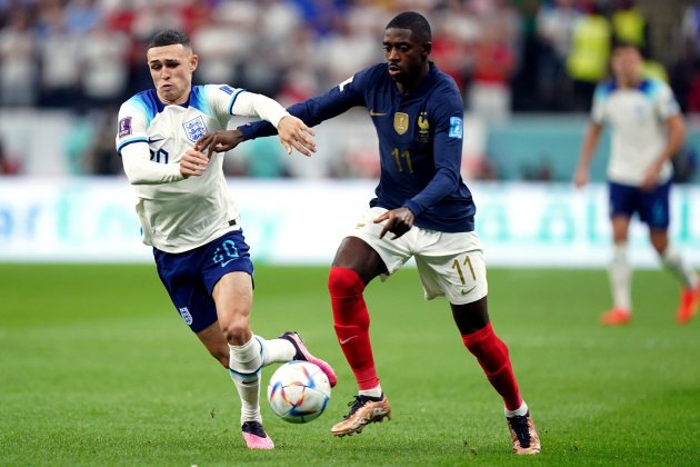 Dembélé conduciendo el balón contra Inglaterra / Foto: Europa Press