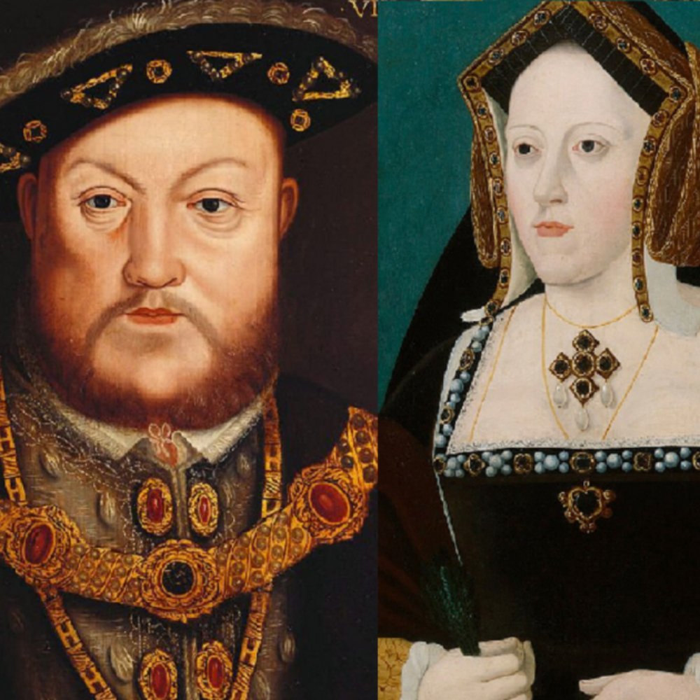 Representació d'Enric VIII i de la seva primera esposa Caterina d'Aragó. Font National Portrait Gallery