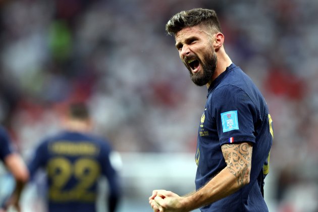 Olivier Giroud celebracion gol Inglaterra Francia