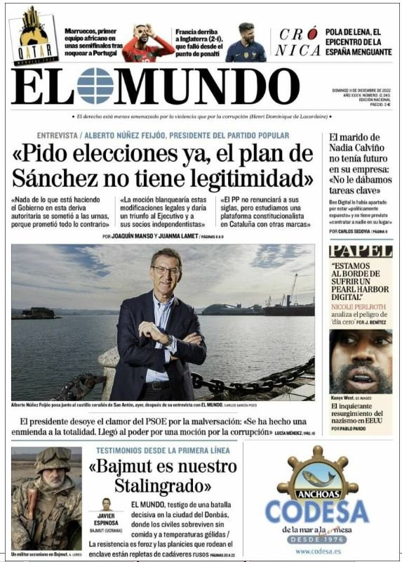 el mundo portada 11 desembre