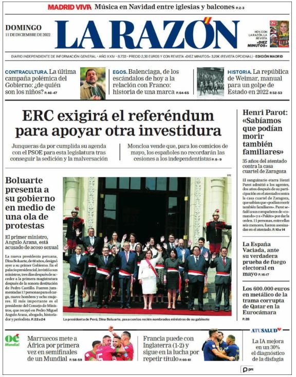 la razon portada 11 desembre la razon portada 11 desembre