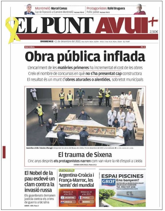 el punt avui portada 11 desembre el punt avui portada 11 desembre