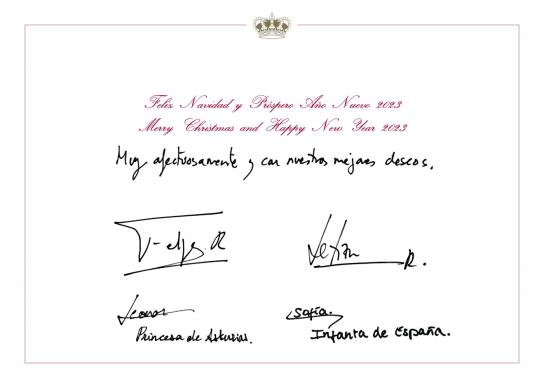 Felicitación Navidad 2022 texto Casa Real Leonor y Sofía Casa del Rey