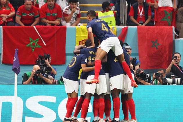 Francia celebra gol Marruecos Mundial Qatar / Foto: EFE Francia celebra gol Marruecos Mundial Qatar / Foto: EFE