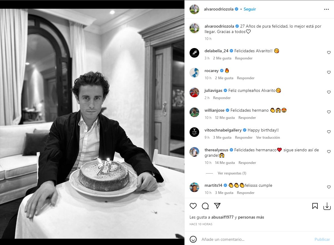 Álvaro Odriozola cumpleaños Instagram Álvaro Odriozola cumpleaños Instagram