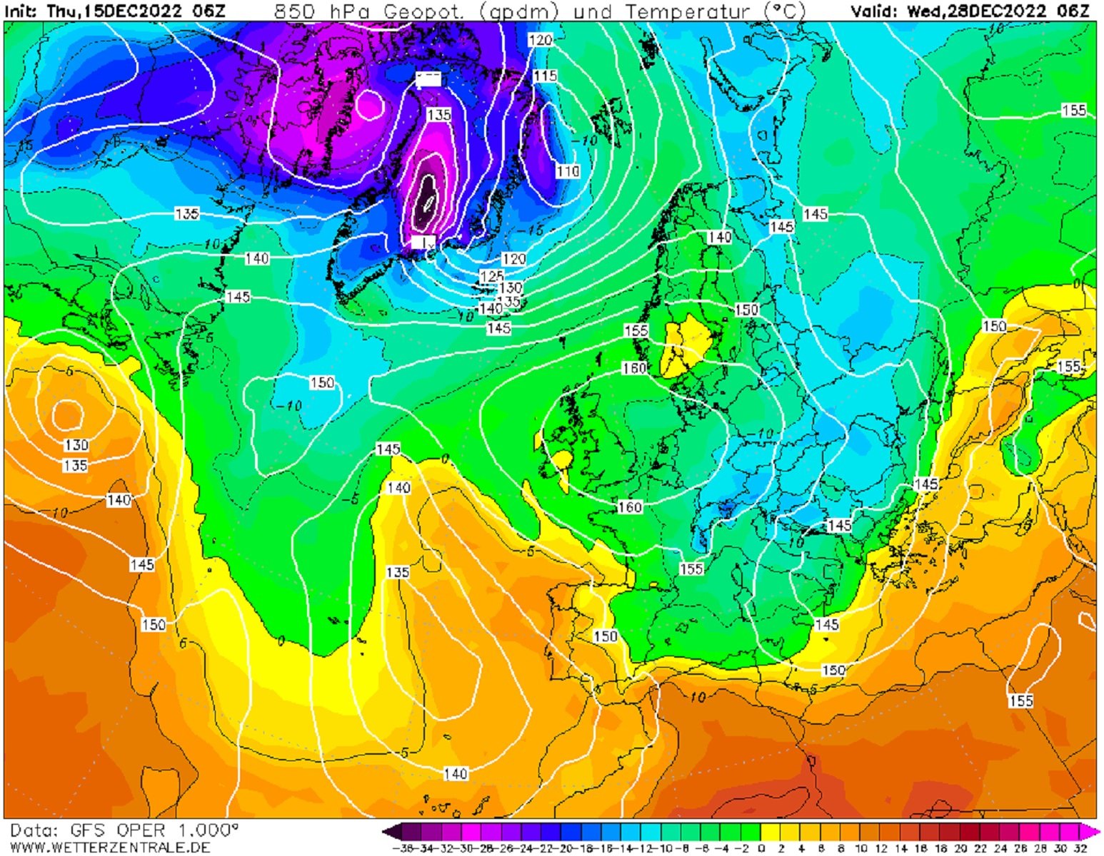 Fred setmana Cap d'Any a Catalunya GFS Wetterzentrale